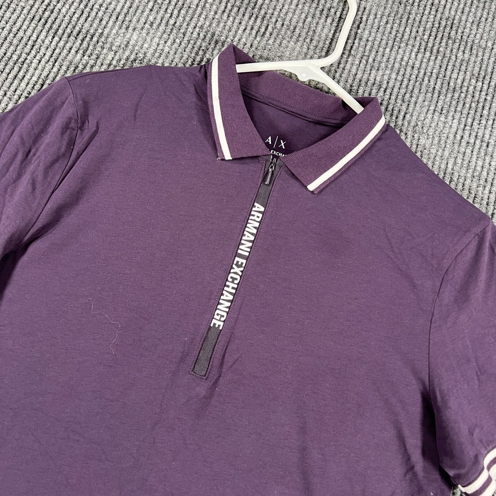 AX Armani Exchange Polo Shirt Womens Small‎ Purple Short Sleeve Casual Golf